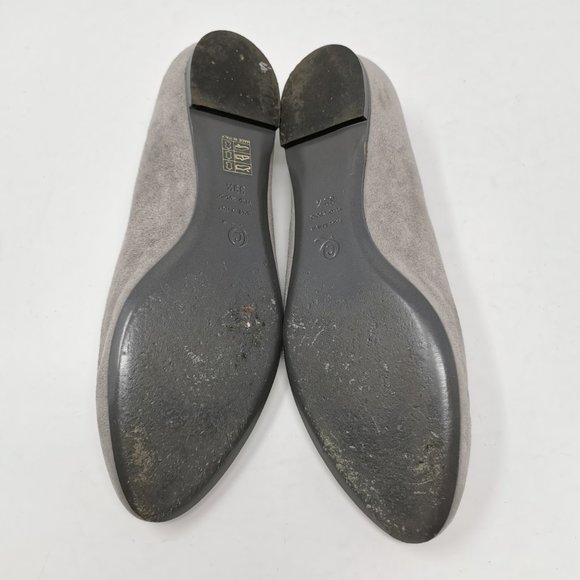 Alexander McQueen Grey Suede Flats Loafers With Sequin Skulls - Picture 8 of 10